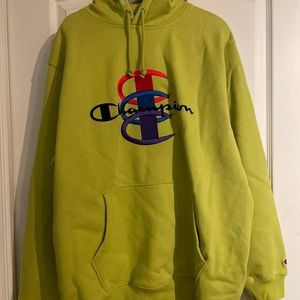 Size XL Champion x Supreme Stacked C hooded sweatshirt NEW